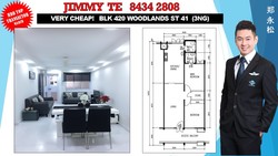 Blk 420 Woodlands Street 41 (Woodlands), HDB 3 Rooms #175129372